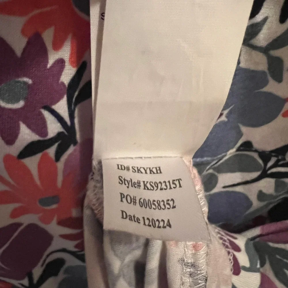 Kate Spade Floral Pajama Top Large Button Front‎ Colorful Short Sleeve Lounge